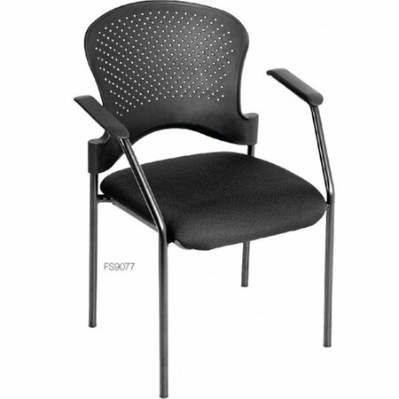 HOMEROOTS Black Frame Plastic & Fabric Guest Chair - 25 x 21 x 33.75 in. 372368
